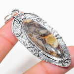 Septerian Stone, White Topaz 925 Sterling Silver Jewelry Pendant 2.80 o4w93
