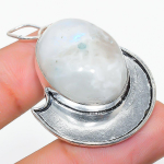 Rainbow Moonstone Handmade 925 Sterling Silver Jewelry Pendant 1.81 g6p15