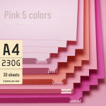 Yuanhao Lasteaed K&auml;sitsi valmistatud v&auml;rviline kartong &ndash; Valge, Must, Roheline, Sinine, Roosa, 230g A4