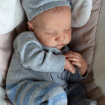 43CM Levi vasts&uuml;ndinud beebinukk Reborn magav pehmest silikoonist painduv 3D nahatoon n&auml;htavate veenidega k&auml;sitsi maalitud juustega nukk Cloth Body Doll
