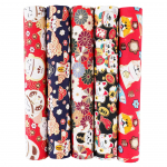 Jaapani stiilis lilleline puuvillakanga komplekt: 5 v&auml;rvi patchwork k&auml;sit&ouml;&ouml;projektide jaoks