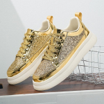 Suur suurus 45 kullaga Meeste kingad Tossud Meeste vabaajajalatsid Hingavad mugavad vaba aja Luksuslikud paksud jalan&otilde;ud meestele Jooksujalatsid Jalatsid 41 kuld