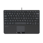 Perixx klaviatuur puuteplaadiga Juhtmega Mini USB Pantograafi klahvid Varustatud 2 USB-jaoturit US paigutus PERIBOARD-525US 28,4x18,2x2,8cm must