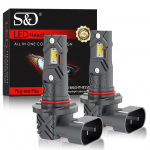 2 tk 20000LM H8 H11 LED esituli Canbus 9005 HB3 9006 HB4 16 tuumaga CSP LED ventilaatorita esilambi pirnid udutuled autolamp Plug&Play 6500K valge 12V 9006 HB4