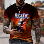 Suvine personaalne moesuund rokkmuusika 3D-prinditud tr&uuml;kitud T-s&auml;rk hiphop 3D l&uuml;hikeste varrukatega vabaaja mugav T-s&auml;rk S