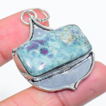 Ruby in Fuchsite Ethnic 925 Sterling Silver Jewelry Pendant 2.05 A3f63