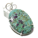 Ruby in Fuchsite Ethnic 925 Sterling Silver Jewelry Pendant 2.09 a0R90