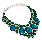 Green Triplet Opal Handmade 925 Sterling Silver Jewelry Necklace 18 c1o87