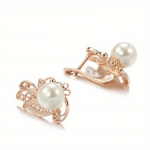 1 paar kuldset v&auml;rvi rippuvad rippuvad k&otilde;rvar&otilde;ngad naistele Vintage Flower Lab Pearl Piercing Pruudi pulmak&otilde;rvar&otilde;ngad Elegantsed peened ehted