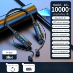 10000mAh 10000 tundi taasesitust juhtmevabad Bluetooth-k&otilde;rvaklapid magnetilised spordi jooksmise peakomplekt kaelapaelaga spordi k&otilde;rvasisesed k&otilde;rvaklapid m&uuml;rasummutusega in-ear sinine