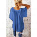 YYFS naistemood vabaaja suve kevade &uuml;hev&auml;rvilise tr&uuml;kiga l&uuml;hikeste varrukatega V-kaelusega pluusid ja s&auml;rgid S