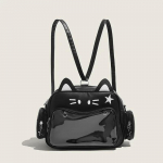 Kawaii Y2K Korea Jaapan Kass Ita Kott Naiste Moodsad Seljakotid PU Armsad T&uuml;drukud L&auml;bipaistev Tasku Esteetilised &Otilde;la Crossbody Kotid Free DIY Tie Board