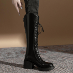 2025 s&uuml;gis ja talv Martini uued kitsad k&otilde;rged ratsasaapad retrosaapad paksu tallaga paksu kontsaga k&otilde;rge kontsaga saapad naiste saapad 40 must