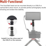 Double Ball Head Rotation Arm Camera Mount Easy to Use Stable Anti-slip Adapter 1/4 Screw for