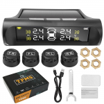 TPMS Auto Rehvir&otilde;hu Monitor Intelligentne Reaalajas J&auml;lgimine V&auml;line Juhtmevaba P&auml;ikeseenergial t&ouml;&ouml;tav Rehvir&otilde;hu Avastamise Monitor 4 Andur