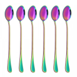 6 tk v&auml;rviline s&ouml;&ouml;giriistade komplekt roostevabast terasest pika varrega lusikas s&ouml;&ouml;gin&otilde;u magustoit j&auml;&auml;tis kohvilusikas segamislusikas h&otilde;ben&otilde;u h&otilde;be