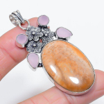 Natural Picture Jasper, Chalcedony 925 Sterling Silver Pendant 2.48 b6o54