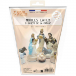 Moules en latex - La Cr&egrave;che - Lot de 9 - R&eacute;utilisables - Pour pl&acirc;tre et c&eacute;ramique - Mixte