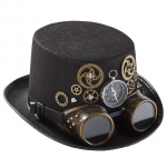 Metallist m&uuml;ts &otilde;htus&ouml;&ouml;gim&uuml;ts Steampunk silindrim&uuml;ts meestele ja naistele kaitseprillid gooti m&uuml;ts v&ouml;&ouml; Meeste kauboi m&uuml;ts neetkork Kaitseprillid kate neetkork M（56-58cm）