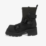 Uued Ruudukujulise Ninaga V&auml;rvilised Paksude Taldadega Eest T&otilde;mblukuga L&uuml;hikesed Saapad Pandlaga Vabaaja Chelsea Saapad Naiste Platvormkingad Goth 35 must