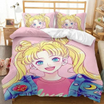 Multikas S-Sailor-M-Moon Voodipesukomplekt, Poisi&T&uuml;druku Tekikate Padjap&uuml;&uuml;r Kingitus, Kodu Magamistoa Tekikomplekt Suur King Size 260x220cm EU Single 135x200cm