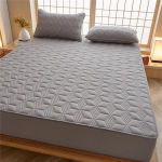 Tepitud kattemadrats 100% puuvillane voodikate Paks madratspadja kaitse, paigaldatud lina voodilina voodikate ilma padjap&uuml;&uuml;rideta 150x190cm Only a Sheet