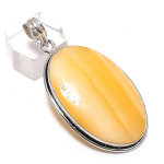Natural Yellow Calcite Gemstone 925 Sterling Silver Jewelry Pendant 2.36 t1h89