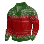 Meeste j&otilde;ulupuuvillane pikkade varrukatega pullover v&auml;lis&auml;rk vintage n&ouml;&ouml;pkinnisega p&uuml;stkraega korduroys&auml;rk vabaaja pusa j&otilde;ulutr&uuml;kiga topp XL veini