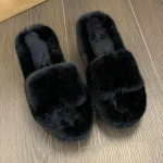 Karvane platvorm Naiste puuvillased sussid K&otilde;rge kontsaga moekingad Talvised hubased rihmiksaapad Naine 2025 Trend Vabaaja Mujer Zapatos 40 must