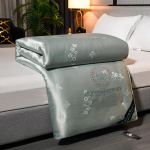 100% mooruspuu siid K&auml;sit&ouml;&ouml; Ehtne siidist tekk Talveks soe tekk Kevadeks S&uuml;giseks Tekk Paksenatud Kodu Hotell &Uuml;he- v&otilde;i kahekohaline tekk 150x200cm 2.0kg hall v&auml;rv