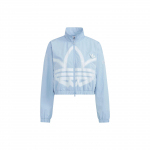 Adidas Originals S&uuml;gis/Talv 22 Trefoil Logo Prindiga Lukuga Jooksujakk Naistele &Uuml;ler&otilde;ivad Taevasinine HS1939 XS