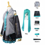 Anime Vocaloid Miku Cosplay kost&uuml;&uuml;m Parukas Kleit Kawaii Cosplay Kost&uuml;&uuml;mid Halloweeni karnevalipeokost&uuml;&uuml;mid XXL