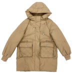 Uus hooajav&auml;line puuvillpolsterdatud jope naiste pikk kapuutsiga puuvillpolsterdatud riietus s&uuml;gisel ja talvel, l&otilde;dvalt istuv, soe leivakujuline mantel. XXXL