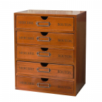 Retro Puidust Lauapealne Hoiukapp Viie Sahtliga - Ideaalne &Uuml;hiselamutele ja Kontoritele 5