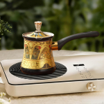 Coffee Pot Butter Milk Warmer Jug Anti Overflow Spout Easy to Clean Gift Teapot Chocolate Melting 350ml