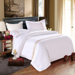 60ndate tikanditega puuvillasatiinist voodipesukomplekt - neli osa Single Duvet Cover 2.1x2.4 (Fits 190x220 Duvet)