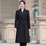 Women's Elegant Mid-Length Padded Wool Blend Coat 4XL