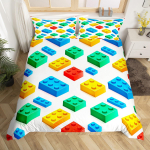 &Otilde;nnitleme s&uuml;nnip&auml;eva puhul Voodipesukomplektid 3D ehitusklotsid Tekikott &Uuml;heinimese Kuninganna V&auml;rviline Ehitus Tekikate 2 padjap&uuml;&uuml;riga EU Single(135x200cm)