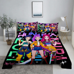K-Pop D-Deemonik&uuml;tid 3D Digitaalne Lamevoodipesukomplekt Tr&uuml;kitud Magamistoa Voodilina Padjap&uuml;&uuml;r Voodipesukomplekt Kodu Kaunistamiseks 160X230cm(2Pcs)