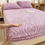 Talvine soe voodilina Taff sametfliisist voodipesu &uuml;he-/kaheinimese-/kuning-/kuningannaga pl&uuml;&uuml;smadratsi kate Paks voodikate 2 Pillowcases