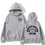 Powerhouse Gym Logoga Kapuutsiga S&auml;rk Harajuku Meestele Naistele Geek Fitnessi Kapuutsid Suur &Uuml;mberm&otilde;&otilde;t Pikk Varrukas Esteetiline Dressipluus Sport Streetwear 2XL gray