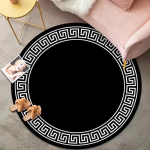 Luksuslik Klassikaline &Uuml;mmargune Elutoa Vaip Lihtne Must Valge Magamistoa Vaip WC Pesuruum Dekoratsiooni Vaibad Mugavad P&otilde;randamatid 120cm