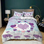Toa sisustus Kodu Voodipesukomplektid 2/3 tk Punase s&uuml;damega tr&uuml;kiga Queen-suuruses Padjap&uuml;&uuml;r Tekikott Komplekt Pol&uuml;ester Voodipesu 70x133cm 2pcs