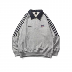Naiste Unisex Vintage dressipluus Korea t&auml;navar&otilde;ivad lahtised pikkade varrukatega tikitud topsid Pusad Harajuku pullover Y2K riided XL hall
