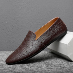 2024 Ehtne Nahk Meeste Mokassiinid Moodsad K&auml;sit&ouml;&ouml; Moccasins Pehmed Kerged Slip-on Meeste Paadikingad Mugavad Itaalia Kingad Vabaaja 37 pruun