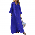 Women's casual fashionable sexy long-sleeved dress XL tumesinine