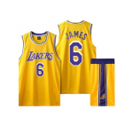 Los Angeles Lakers Ei. 6 LeBron James t&auml;iskasvanute ja laste s&auml;rgi komplekt 110 kollane