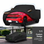 Kohandatud veekindlad v&auml;litingimustes kasutatavad autokatted Chevrolet Silverado 1500 Crew Cab 6.6ft kasti jaoks Veekindel igap&auml;evaseks kasutamiseks pikapi kate must