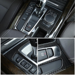 BMW X5 F15 2014 2015 2016 2017 ABS kroom/s&uuml;sinikkiud tekstuuriga auto keskkonsooli k&auml;iguvahetuspaneeli jaoks carbon fiber texture