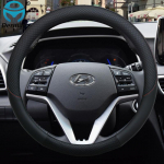 for Hyundai Tucson ix35 2004- 2016 Car Steering Wheel Cover Leather Anti-slip 100% DERMAY Brand Auto Accessories must